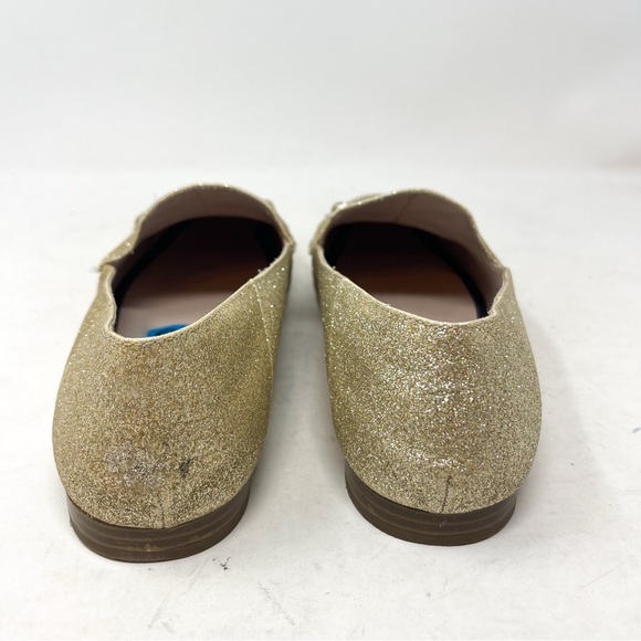 Nine West Wildgirls Tailored Loafers lightening bolt gold metallic glitter sz 10 - Picture 6 of 10